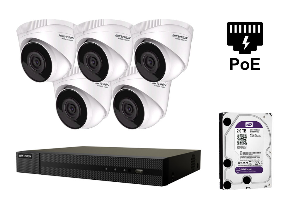 4 Megapixel Hikvision IP-Kamera - KIT5-HWI-T241H