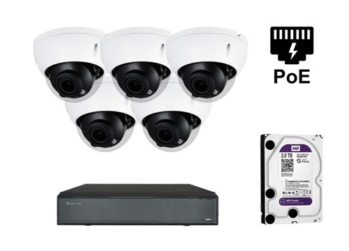 X-Security-IP-Dome-Kamera - KIT5-XS-IPD844ZSWH-4P