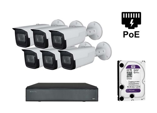 4k Starlight IP-Kamera - KIT6-XS-IPCV830SAW-8-EPOE