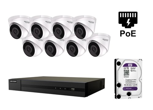 4 Megapixel Hikvision IP-Kamera - Kit8-HWI-T241H