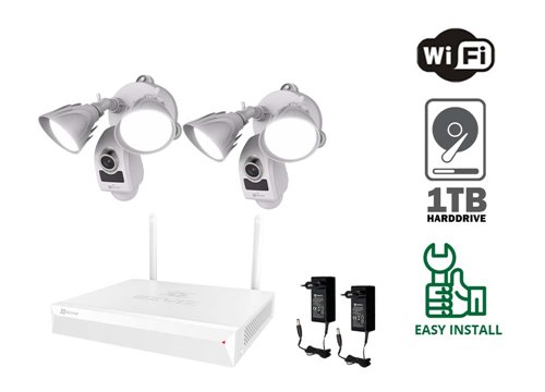 Ezviz WiFi Flutlichtkamera - KIT2-EZ-CS-LC1-A0-1B2WPFRL