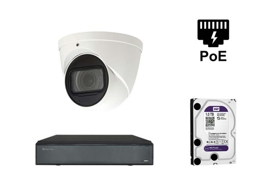X-Security IP-Dome-Kamera - KIT1-XS-IPDM987ZSAW-2-EPOE