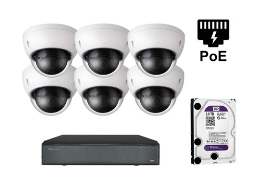 X-Security IP-Dome-Kamera - KIT6-XS-IPDM843WH-5