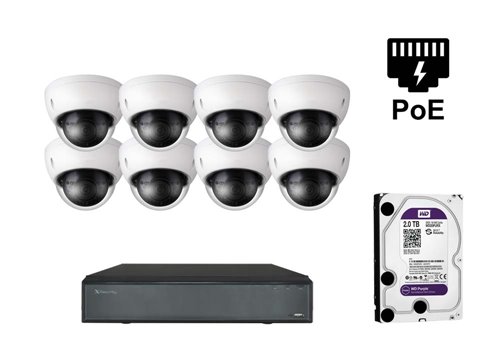 X-Security IP-Dome-Kamera - KIT8-XS-IPDM843WH-5