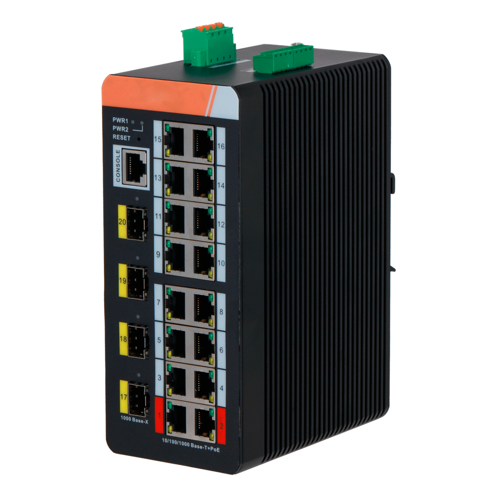 X-Security PoE-Switch - XS-SW2016HIPE-MGF-240-DIN